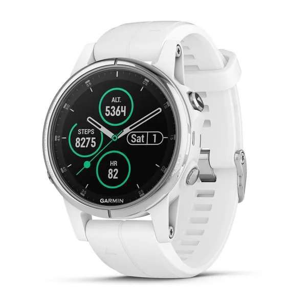 Смарт-часы Garmin Fenix 5S Plus Sapphire белые с белым ремешком